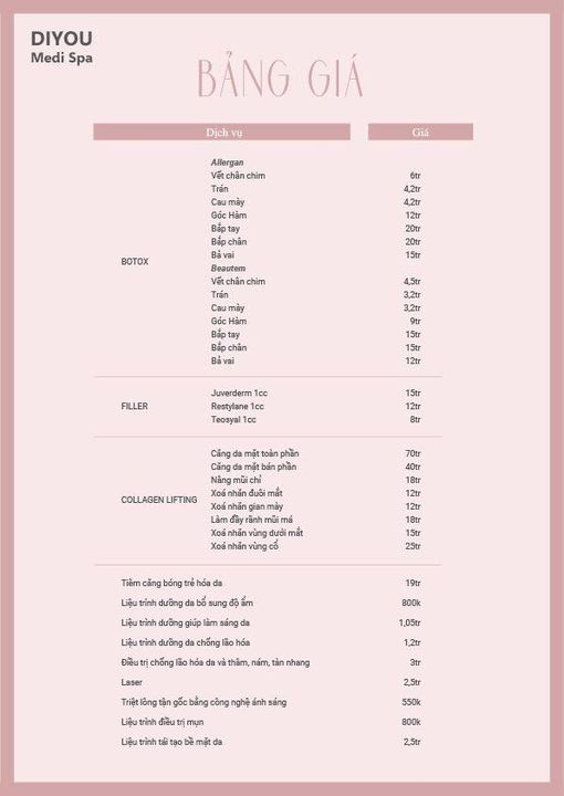 Review Diyou Medi Spa HCM: Dịch Vụ, Chất Lượng, Bảng Giá 2023