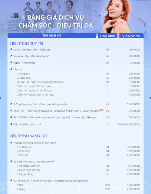 Review HappySkin Spa HCM: Dịch Vụ, Chất Lượng, Bảng Giá 2023